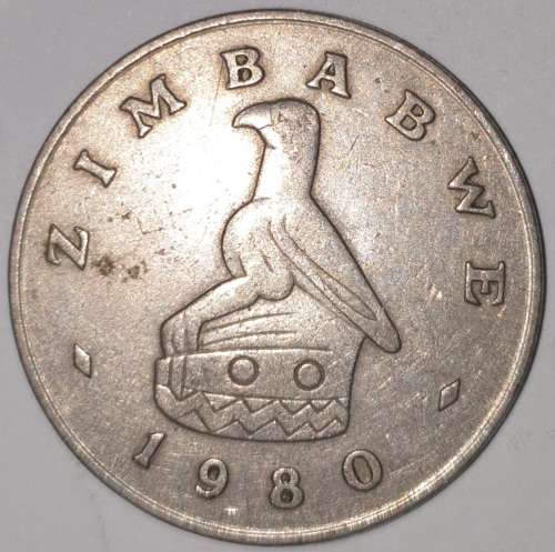 1980 - 1 DOLLAR - $1 COIN - ZIMBABWE - (Copper-Nickel)